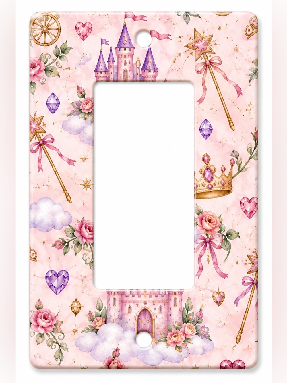 Princess Castle Rocker GFCI Wall Plate Pink Fairytale Girls Nursery Kids Decor